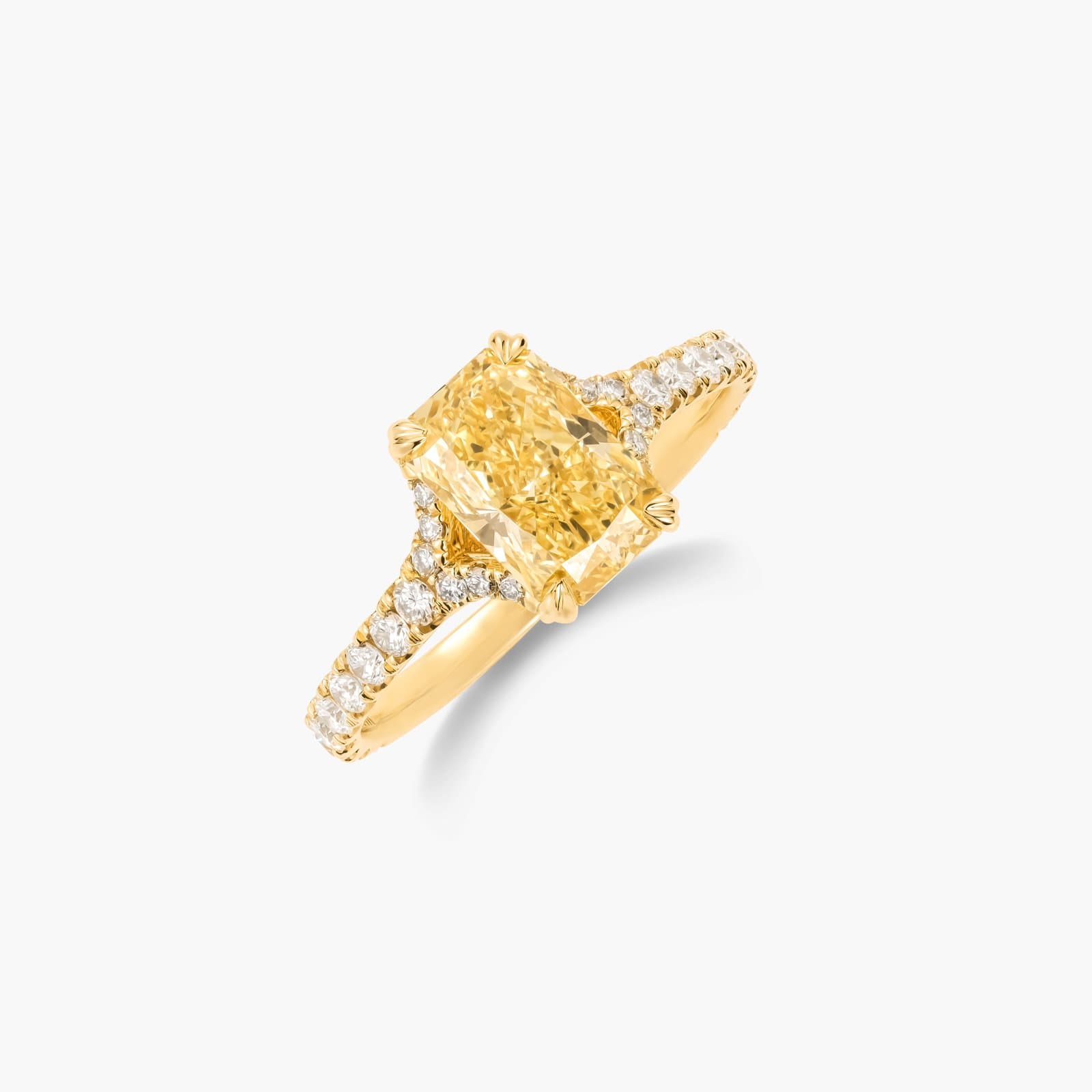 Nhẫn Nữ Hoàng Yến - Kim cương nuôi cấy Fancy Vàng radiant 1.5 carat